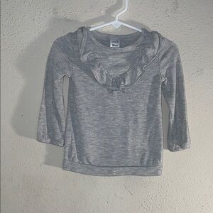 Carter's Gray Long Sleeve Ruffled Tee